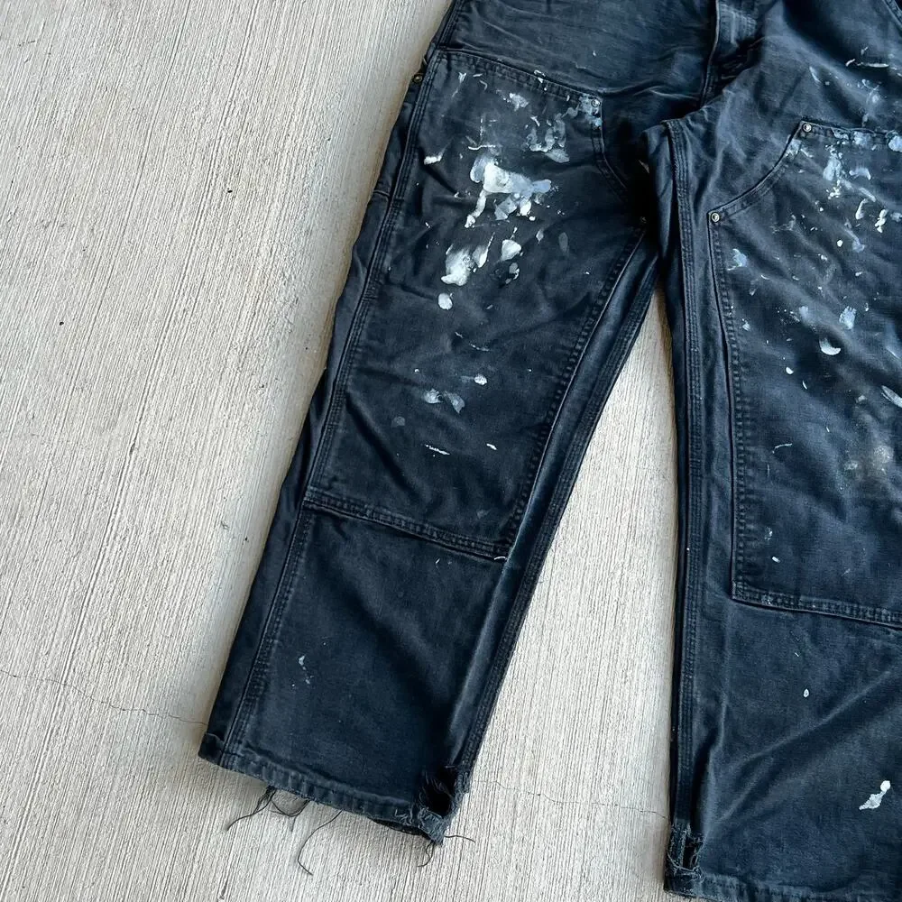Carhartt faded black double knee work wear carpenter pants